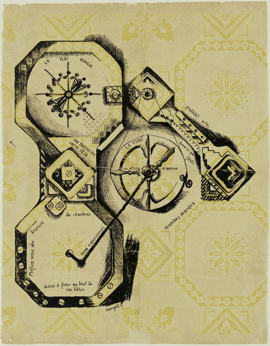 The Red King (Le Roi rouge) by Johannes Theodor Baargeld, drawing, 1920