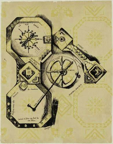 The Red King (Le Roi rouge) by Johannes Theodor Baargeld, drawing, 1920