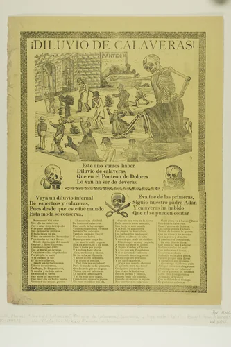 Flood of Calaveras! by Manuel Manilla, print, 1850-1900