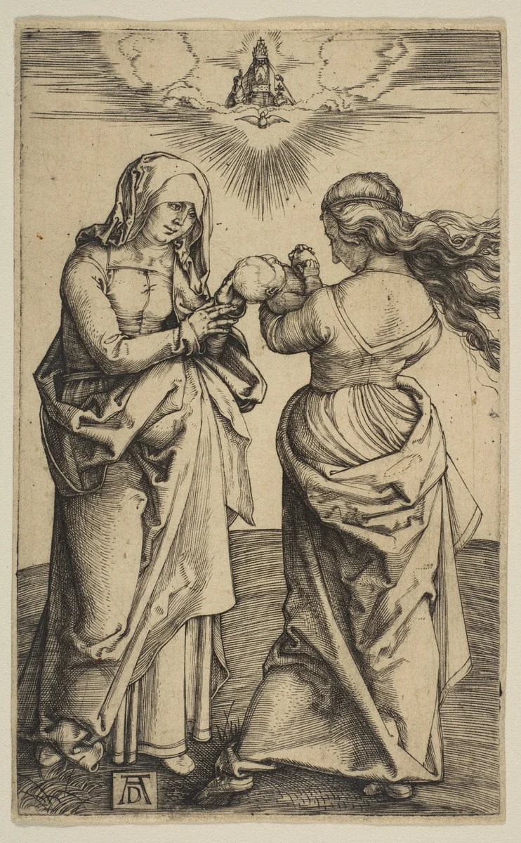 The Virgin and Child with the Infant Christ and Saint Anne by Albrecht Dürer, print, 1500