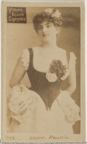 Card 733, Louise Paullin, from the Actors and Actresses series (N45, Type 2) for Virginia Brights Cigarettes by Allen & Ginter, photograph, 1885-1891