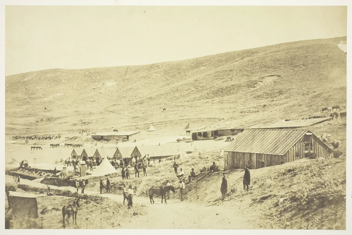 Camp of the 4th Light Dragoons by Roger Fenton, photograph, 1855