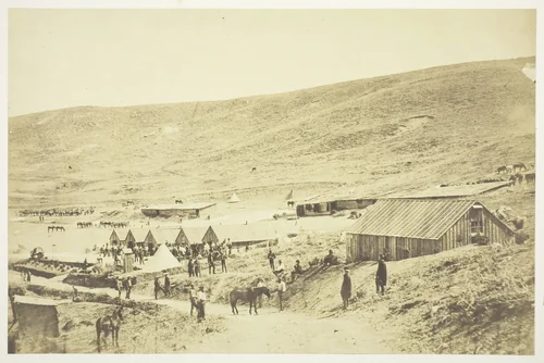 Camp of the 4th Light Dragoons by Roger Fenton, photograph, 1855