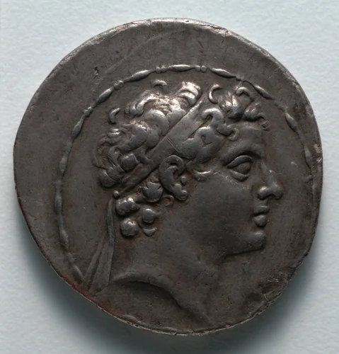Tetradrachm: Head of Antiochos V (obverse) by Unknown, metalwork, -164--162