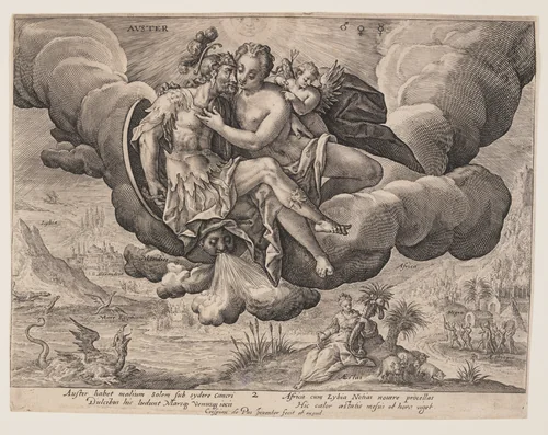 Auster, from The Winds by Crispijn van de Passe I, print, 1603