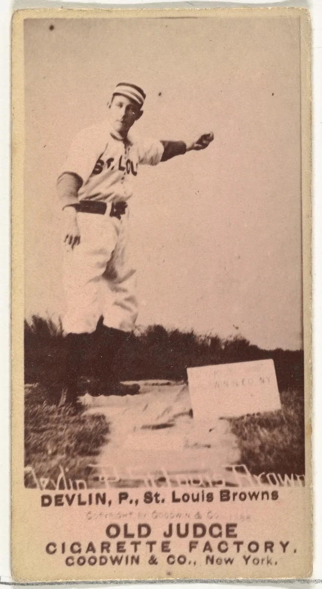 James H. "Jim" Devlin, Pitcher, St. Louis Browns, from the Old Judge series (N172) for Old Judge Cigarettes by Goodwin & Company, photograph, 1888