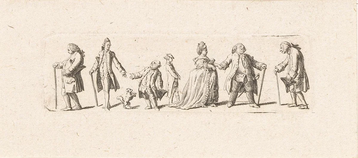 Karikaturen by Daniel Nikolaus Chodowiecki, print, 1775