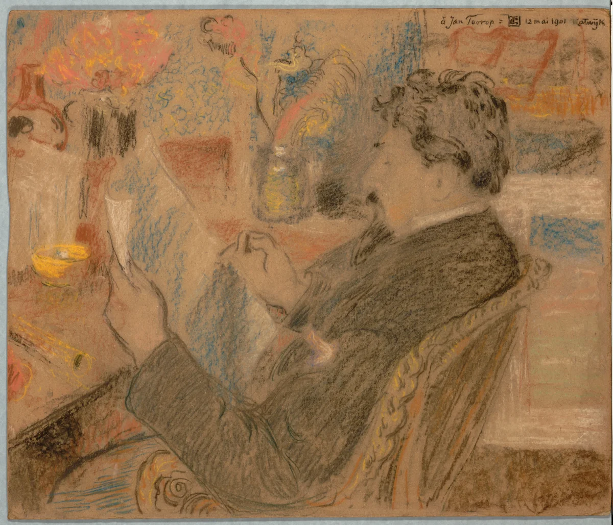 Portrait of Jan Toorop by Georges Lemmen, drawing, 1901