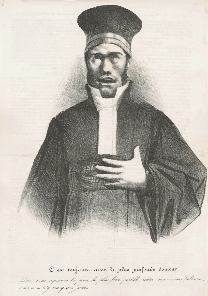 C'est toujours avec la plus profonde douleur by Honoré Daumier, print, 1833