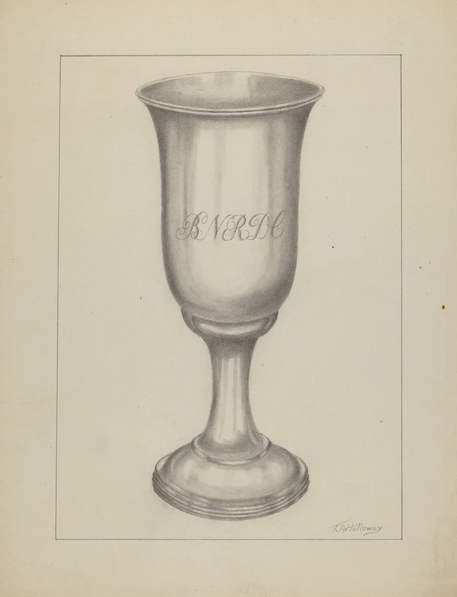 Silver Chalice by Thomas Holloway, index of american design, 1935-1942