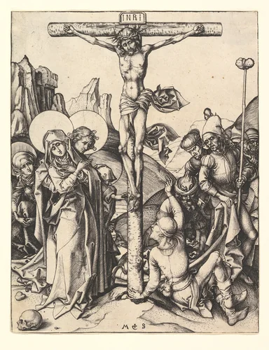 Crucifixion by Martin Schongauer, print, 1470-1490