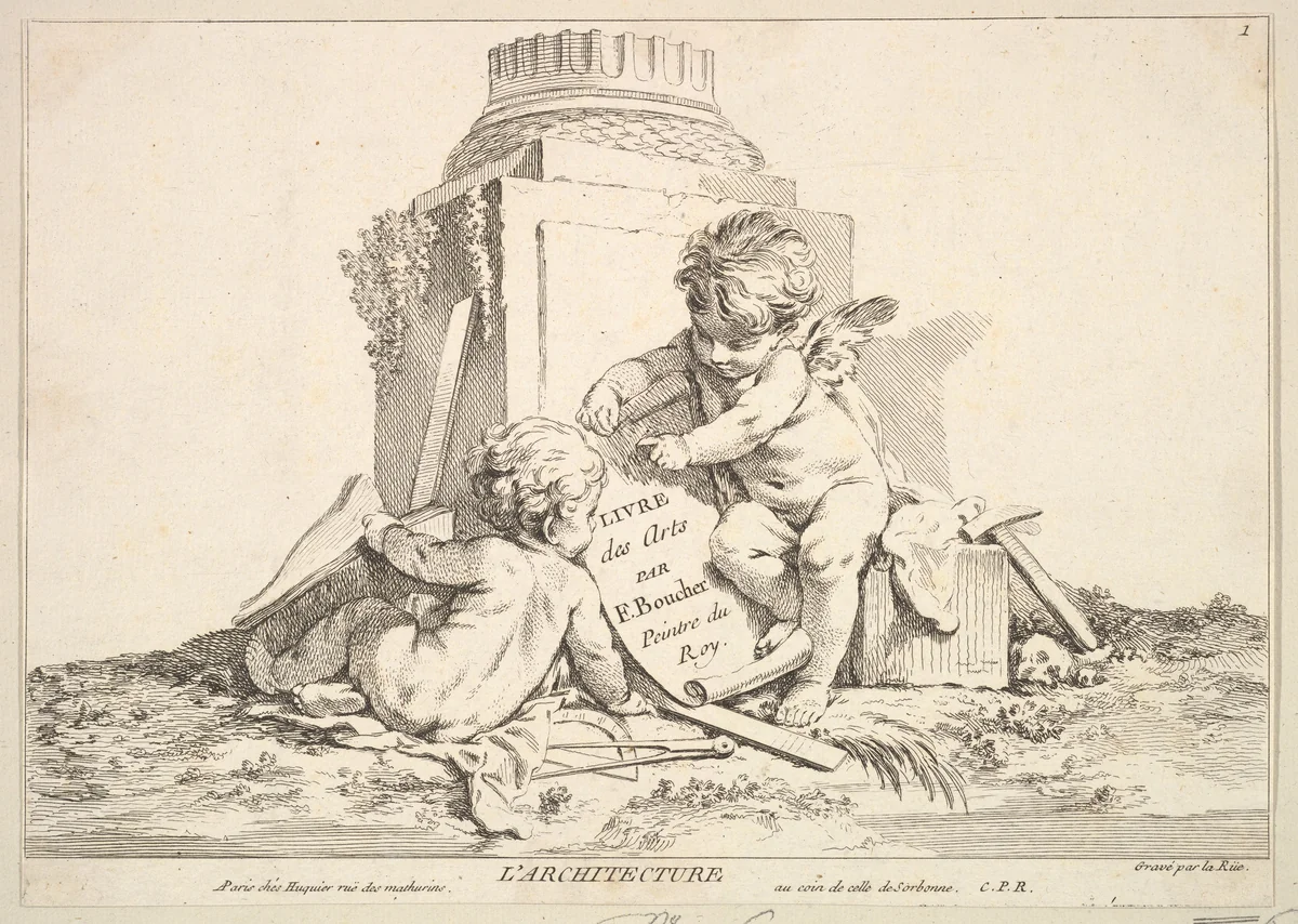 Architecture by Louis Félix de La Rue, print, 1731-1765