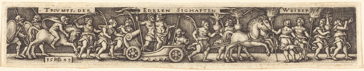 Triumphal Procession of the Noble Glorious Women by Sebald Beham, print, 1549