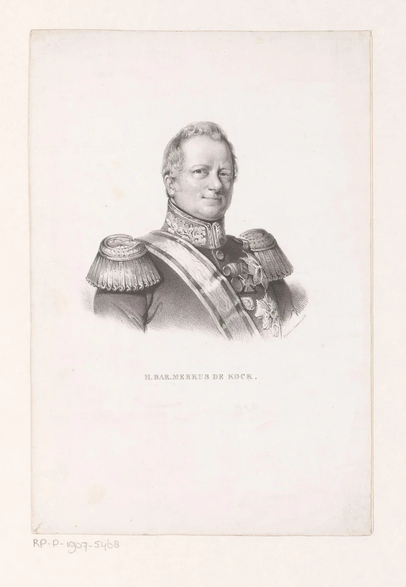 Portret van Hendrik Merkus de Kock by anonymous, print, 1822-1863
