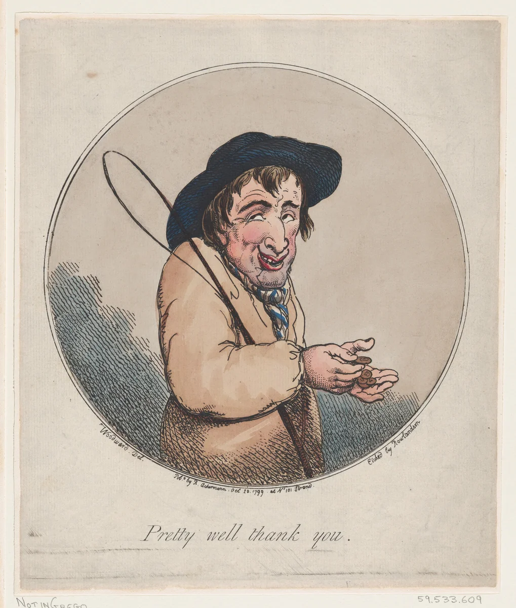 Pretty Well Thank You by Thomas Rowlandson, print, 1799