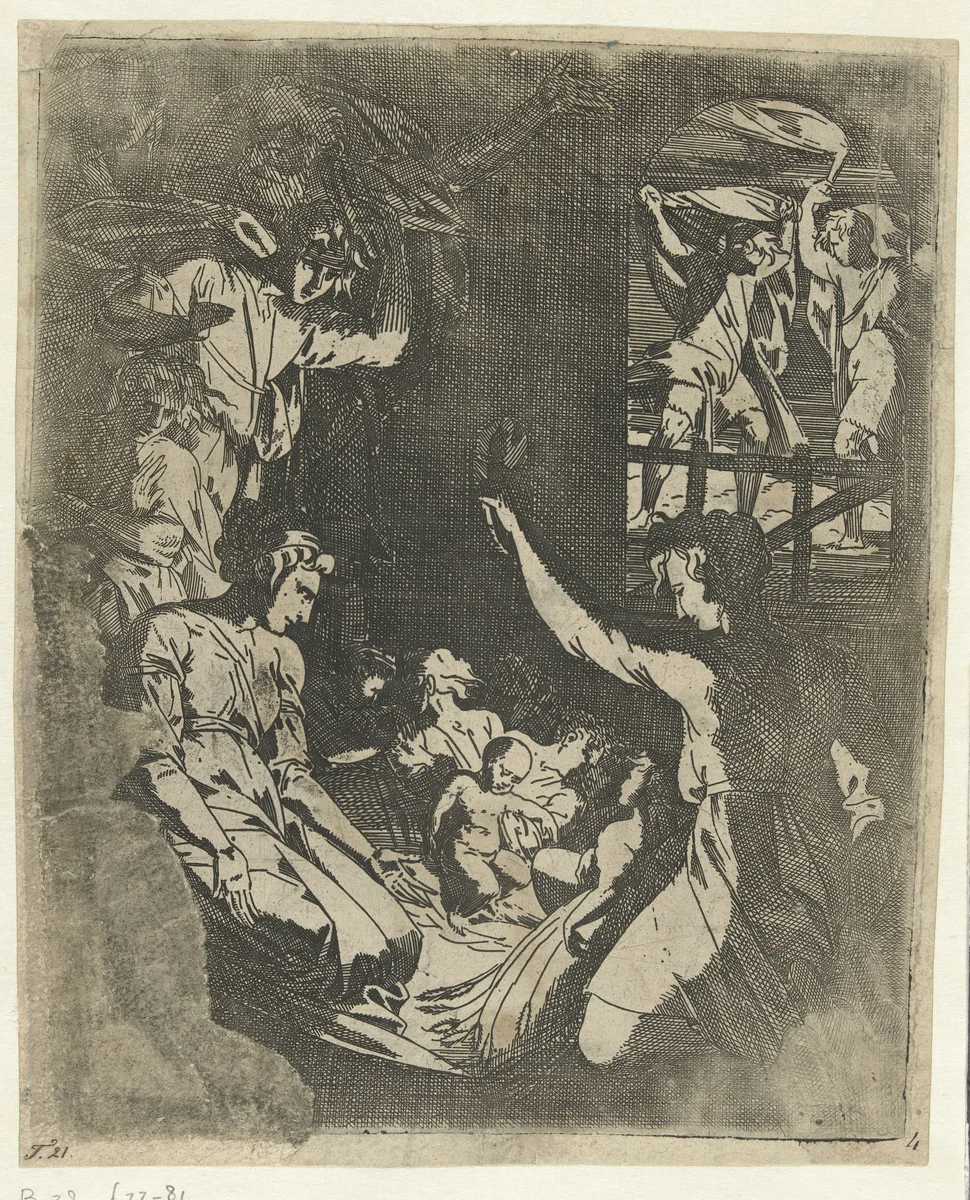 Geboorte van Christus by Geoffroy Dumonstier, print, 1537-1573