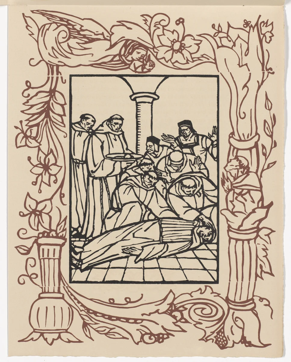 Plate (page 299) from Les Petites Fleurs de St. François (The Little Flowers of St. Francis) by Émile Bernard, illustrated book, 1928