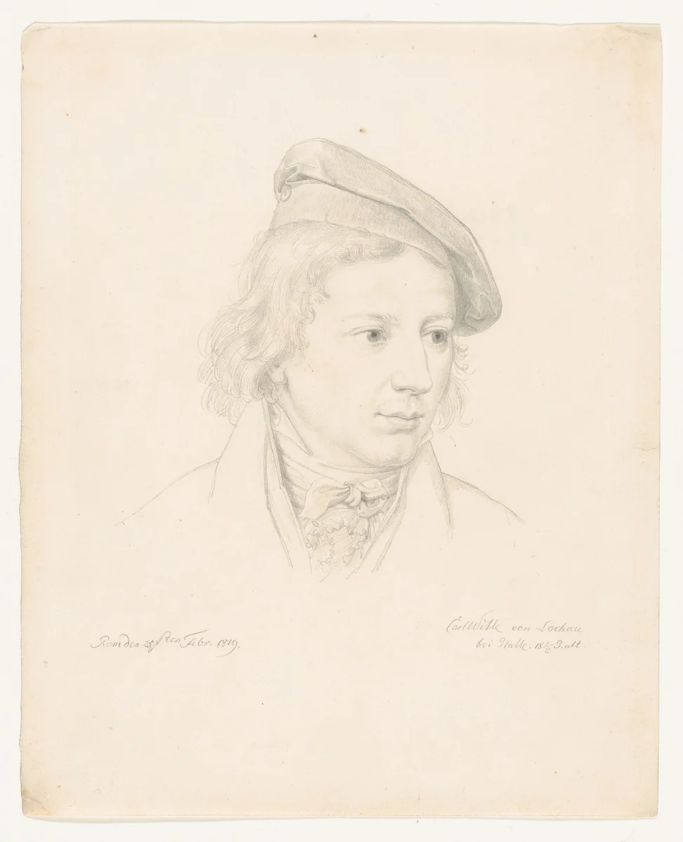Portrait of Johann Heinrich Friedrich Carl Witte by Samuel Amsler, drawing, 1819