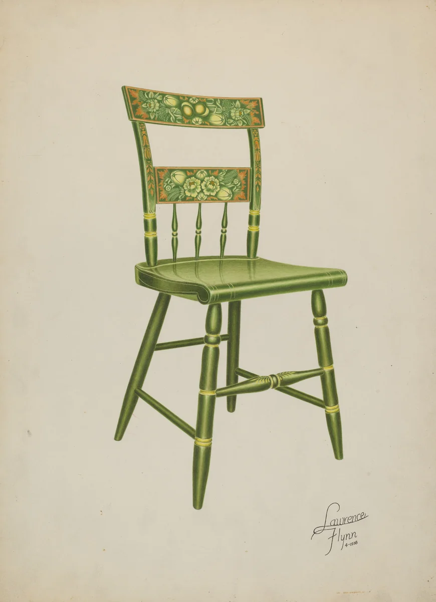 Stencilled Chair - One of Set of Six by Lawrence Flynn, index of american design, 1938