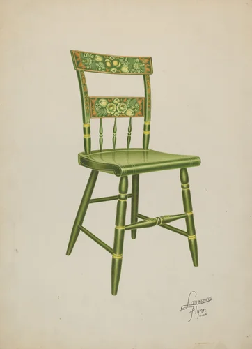 Stencilled Chair - One of Set of Six by Lawrence Flynn, index of american design, 1938