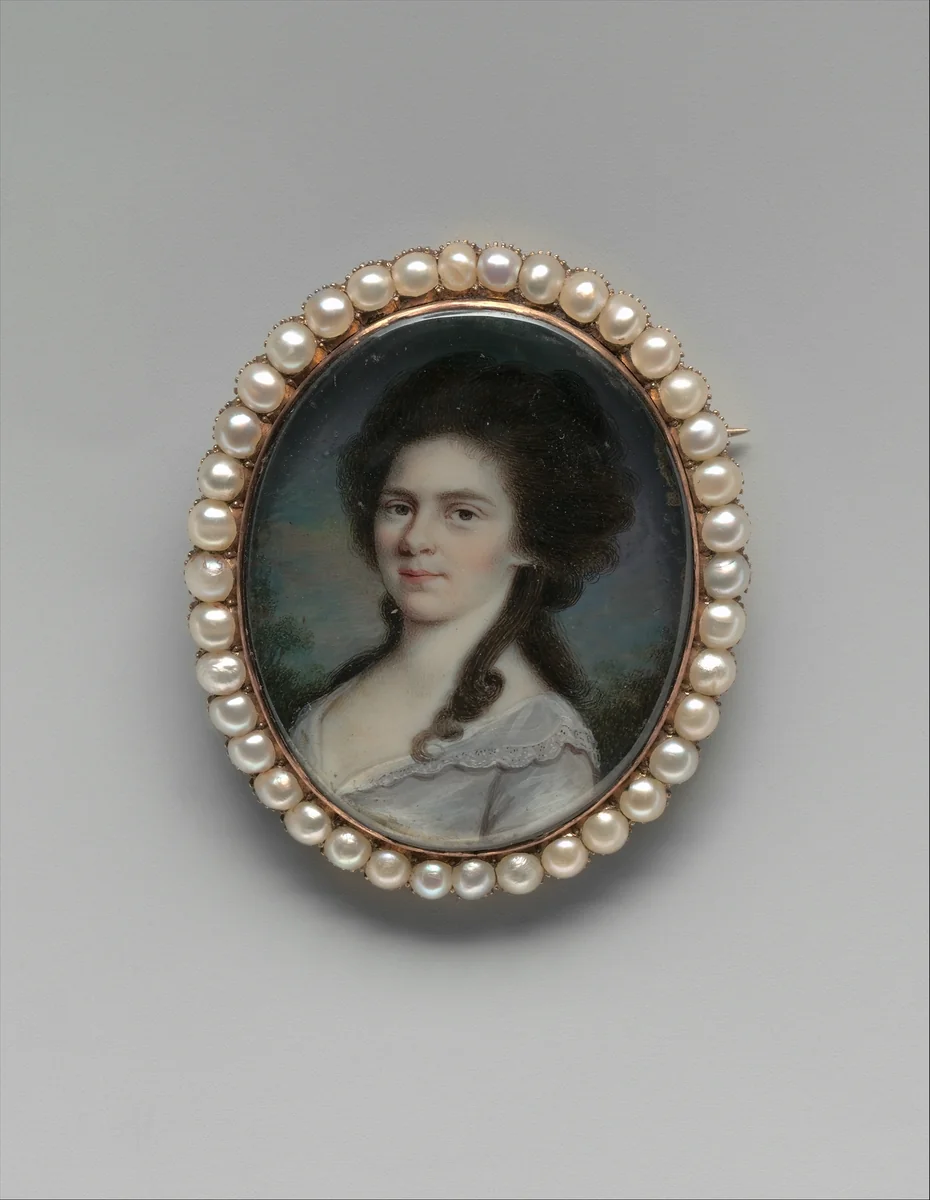 Mrs. William Few (Catherine Nicholson) by John Ramage, artwork, 1787