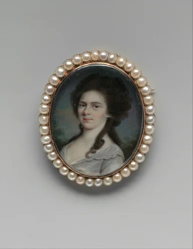 Mrs. William Few (Catherine Nicholson) by John Ramage, artwork, 1787