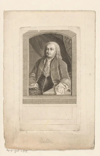 Portret van Albrecht von Haller by Gottlieb Leberecht Crusius, print, 1740-1804