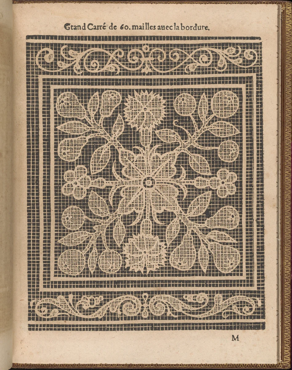 La Pratique de l'Aiguille, page 44 (recto) by Matthias Mignerak, book, 1605