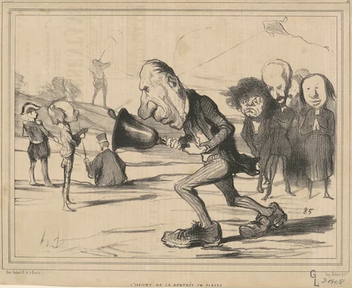 L'heure de la rentrée en classe by Honoré Daumier, print, 1849