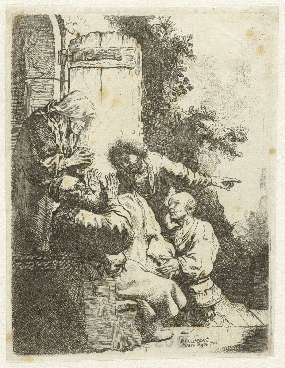Joseph's coat brought to Jacob by anonymous, print, 1633