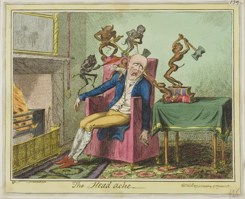 The Headache by George Cruikshank, print, 1819
