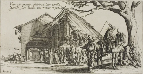 The Stopping Place, from The Bohemians by Jacques Callot, print, 1612-1635