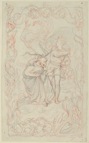 Illustration to the Tempest: Caliban, Ferdinand and Ariel by Henry Courtney Selous, drawing, 1836