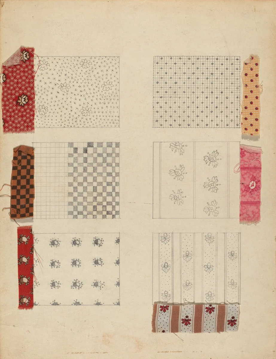 Textile: Technique Demonstration by Della Button, index of american design, 1935-1942