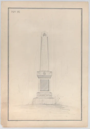 Obelisk Grave Monument, No. 16 by Alexander Maxwell, drawing, 1840-1880
