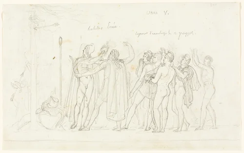The Archery Match, from the Aeneid, Book V by Anne-Louis Girodet, drawing, 1818-1828