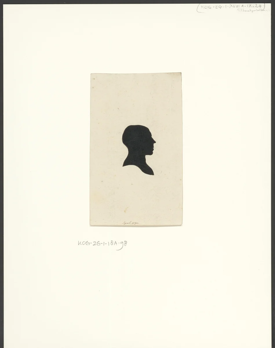 Silhouetportret van een onbekende man zonder haar by anonymous, other, 1790