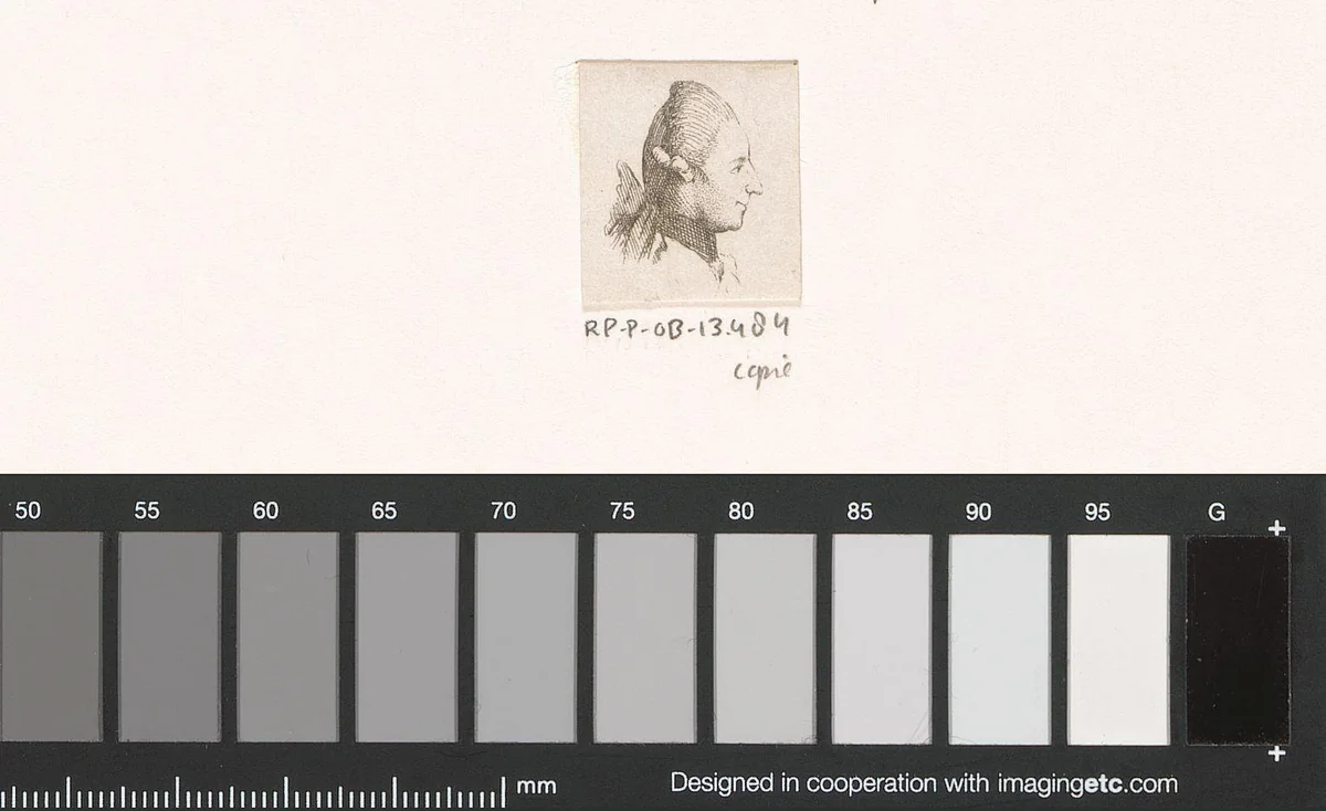 Hoofd van een man met pruik by anonymous, print, 1769