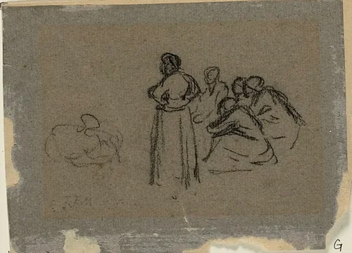 Group of Women by Jean-François Millet, drawing, 1834-1875