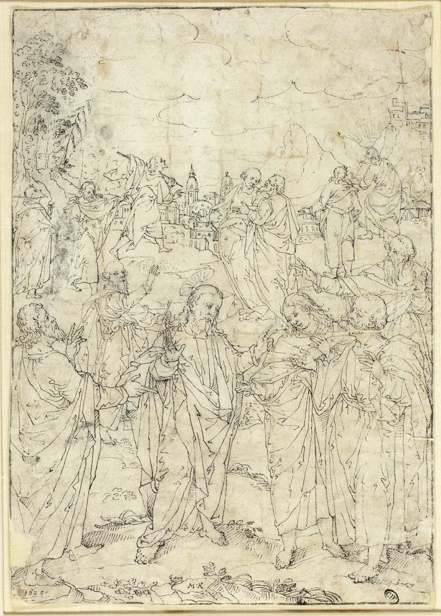 Christ and the Apostles by Johannn Mathias Kager, drawing, 1620-1630