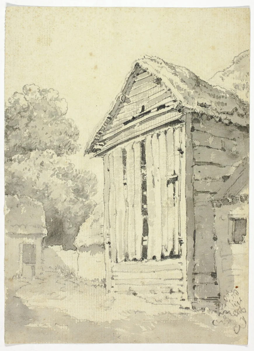 Side of Rotting Barn by John Varley, drawing, 1800-1810