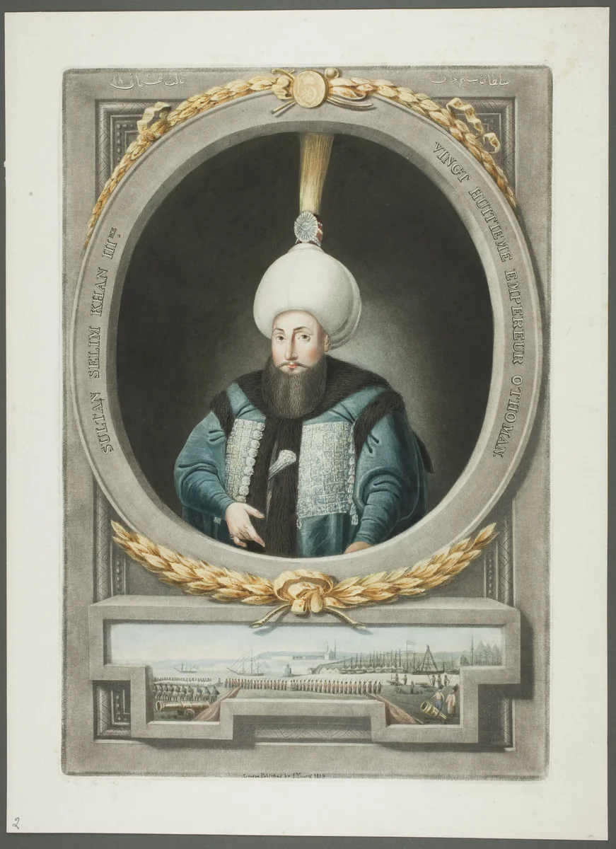 Selim Kahn III, from Portraits of the Emperors of Turkey by John Young, print, 1815