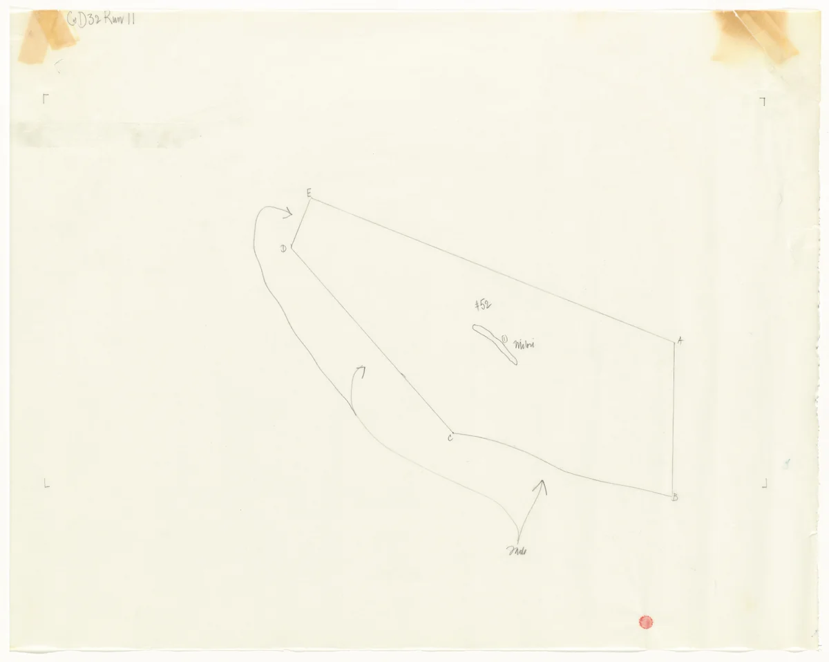 Tracing for Changes and Disappearances #32 (11 of 11) by John Cage, drawing, 1982