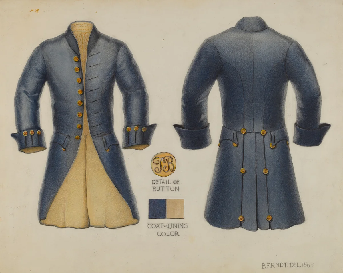 Men's Coat by B. Berndt, index of american design, 1936