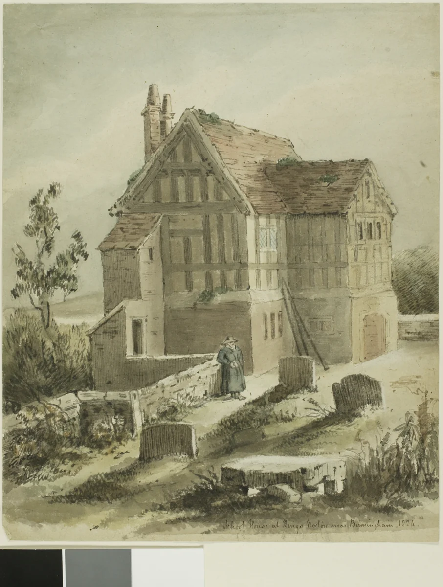 School House at Kings Norton Near Birmingham by Samuel Austin, painting, 1824