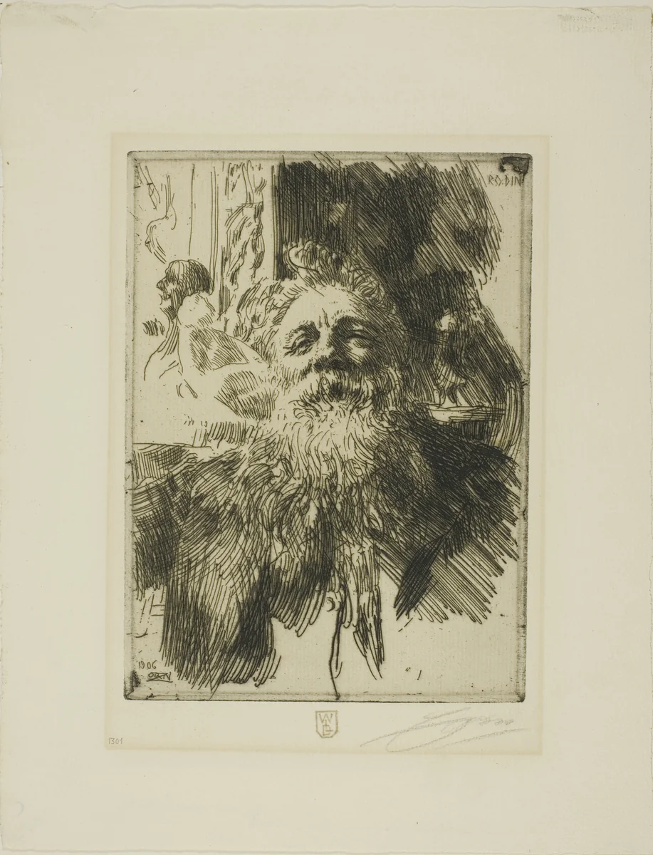 Auguste Rodin by Anders Zorn, print, 1906