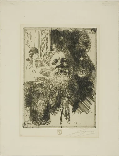 Auguste Rodin by Anders Zorn, print, 1906