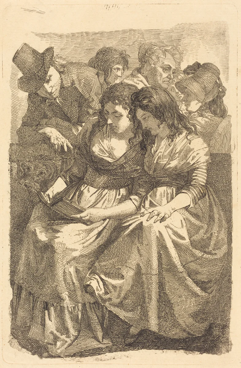 Schadow and His Family by Johann Gottfried Schadow, print, 1764-1850