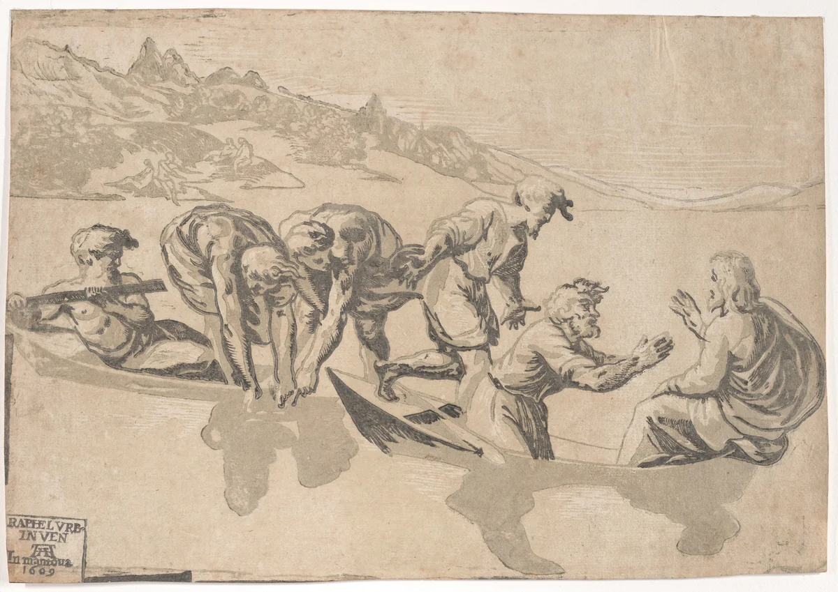 The Miraculous Draught of Fishes by Niccolò Vicentino, print, 1540-1550