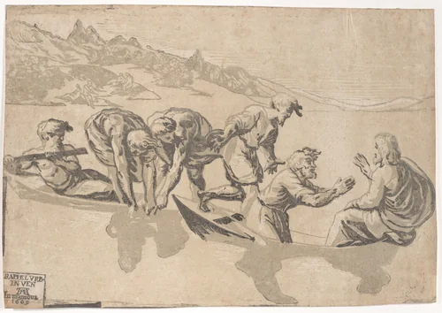 The Miraculous Draught of Fishes by Niccolò Vicentino, print, 1540-1550